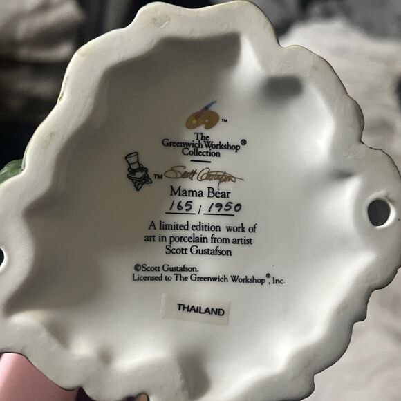 VINTAGE " MAMA BEAR " SCOTT GUSTAFSON THE GREENWICH WORKSHOP COLLECTION 008/1950 - Picture 5 of 6